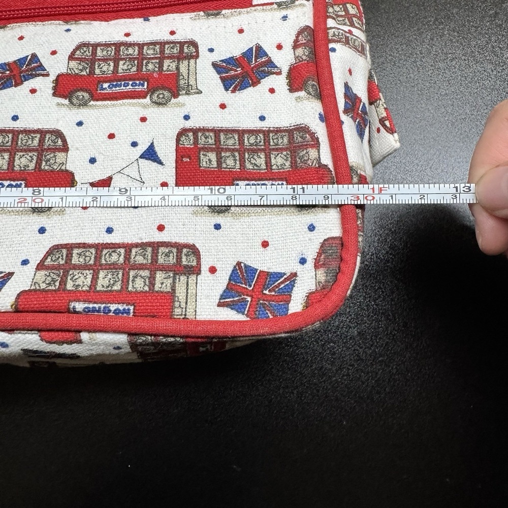 Milly Green London Bus Cosmetic Bag UK Flag Travel Toiletry Pouch Zipper - Picture 4 of 16